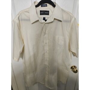 Boston Common Men's Button Down Short Sleeve Shirt Lightweight Size L/XL Neck 17